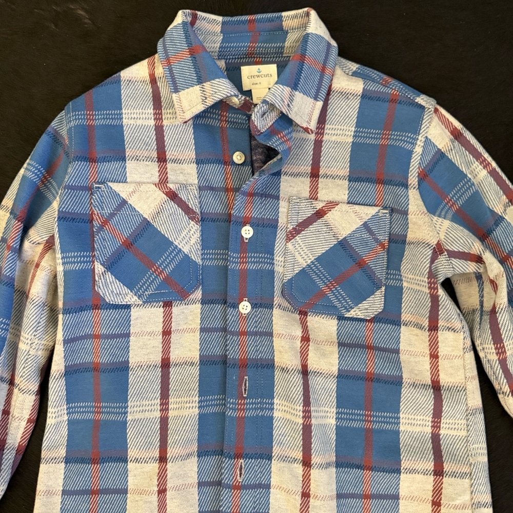 Crewcuts Thick and Soft, Blue and Red Plaid Shirt